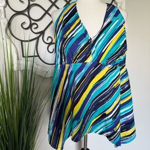 Gorgeous Size 3X Colorful Tankini Swimsuit Top